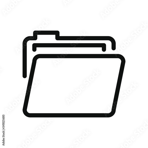 document folder icon, line style