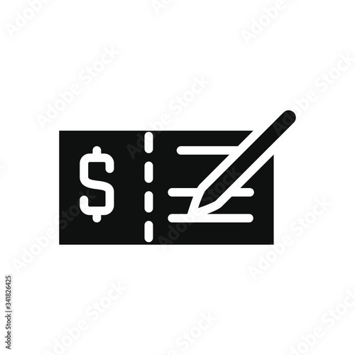 money check icon, silhouette style