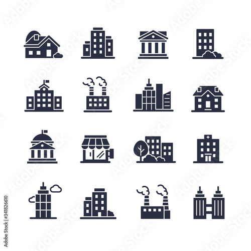 Architecture city vector icon set