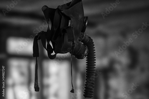 old rusty gas mask chernobyl abanond photo