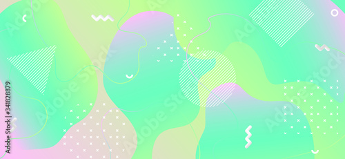 Abstract Pastel Pattern. Geometric Fluid Shapes. 