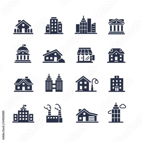 Architecture city vector icon set