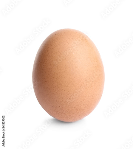 Fresh brown chicken egg isolated on white