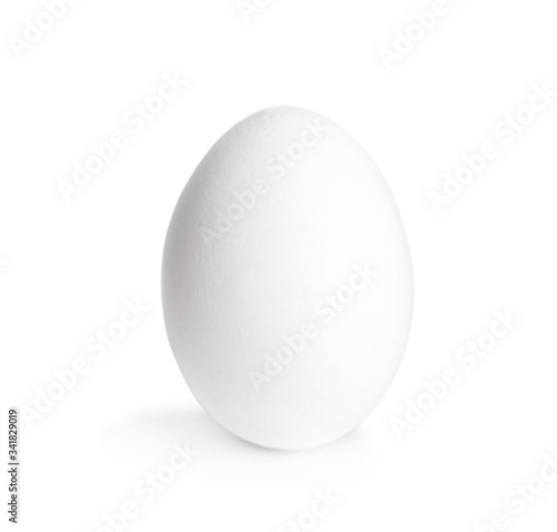 Fresh raw chicken egg isolated on white