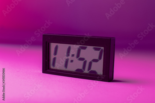 Digital Clock Alarm with pink background