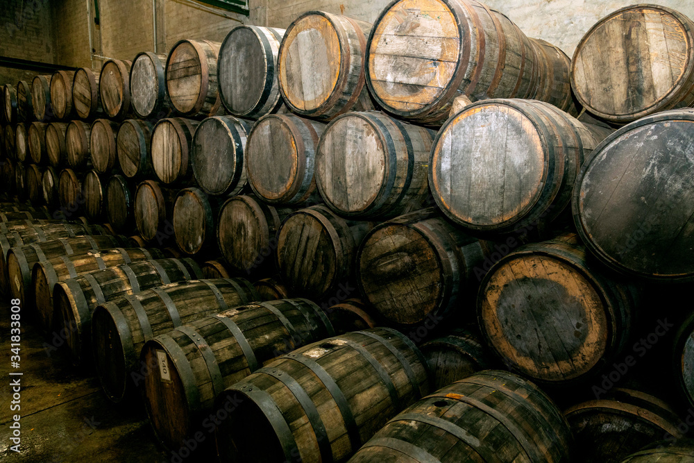 Wine barrels on old cellar