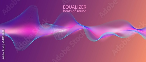 Futuristic Vector Equalizer. Punk Gradient Overlay. Code Fractal Slide. Big Data Stream 