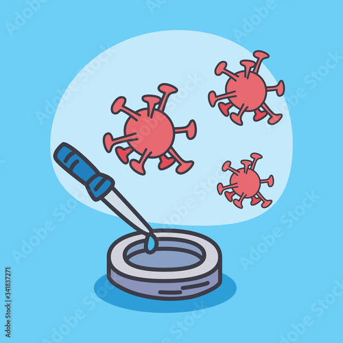 Covid 19 virus dripper and plate vector design