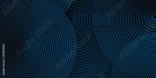 3D luxury dark blue background with abstract wave spiral cricle modern element for banner, presentation design and flyer. 