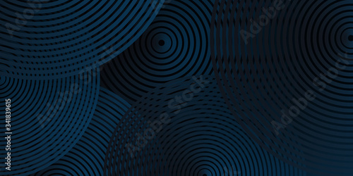 3D luxury dark blue background with abstract wave spiral cricle modern element for banner, presentation design and flyer. 