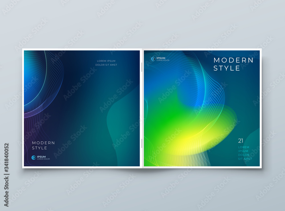 Fototapeta premium Dark Square Liquid Abstract Cover Background Design. Fluid Dynamic Element for Modern Brochure, Banner, Poster, Flyer or Presentation Template with Line Pattern.