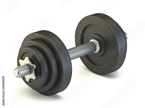 Black dumbbell Side view 3D