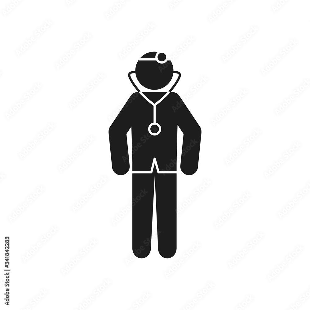 coronavirus and health concept, pictogram doctor man with stethoscope, silhouette style coronavirus and health concept, pictogram doctor man with stethoscope, silhouette style