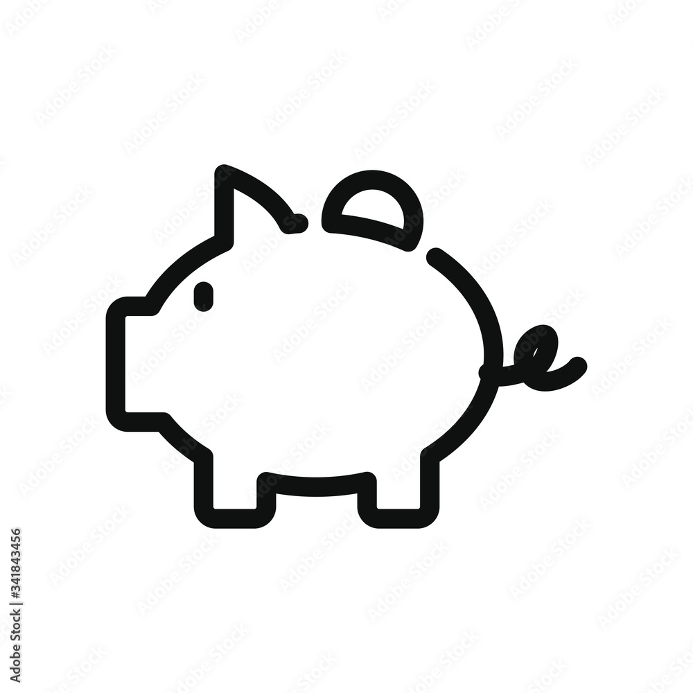 piggy bank icon, line style piggy bank icon, line style