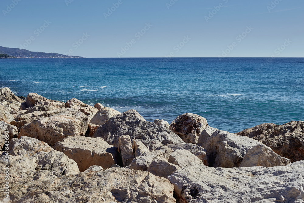 A lot of boulders near a quiet, peaceful world.