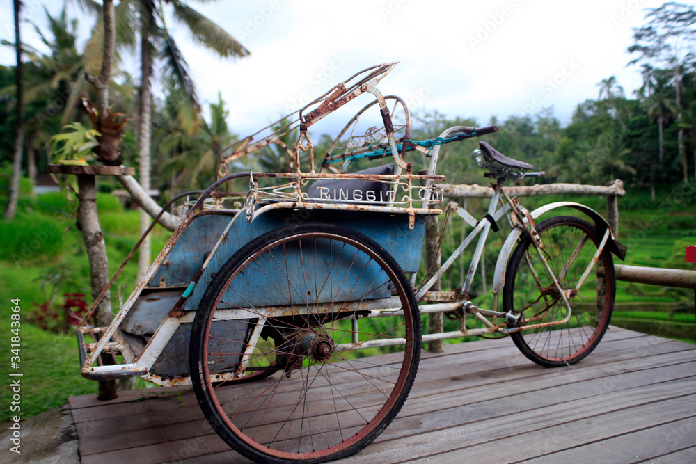 An old and vintage Balinese bicycle