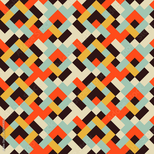 Modern vintage retro geometric shape seamless pattern background