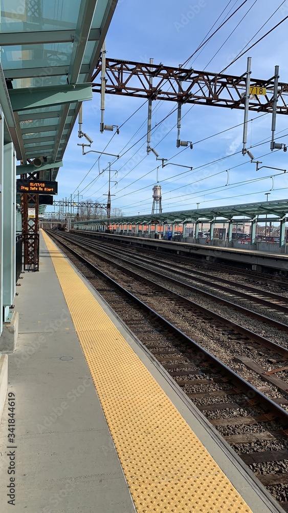 Naklejka premium railway station platform