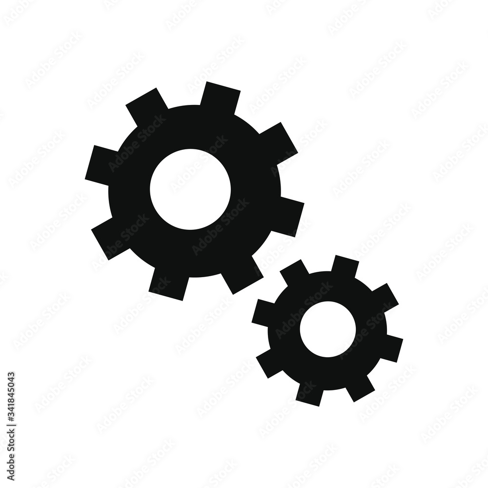 gear wheels icon, silhouette style gear wheels icon, silhouette style