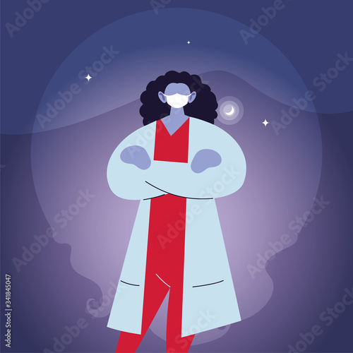 female doctor using face mask