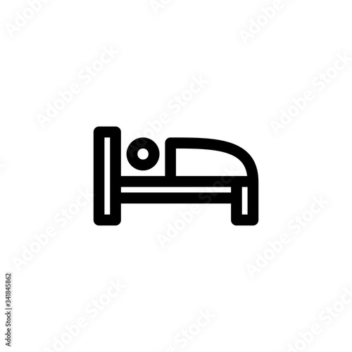 Hotel User Interface Outline Icon Logo Vector Illustration 