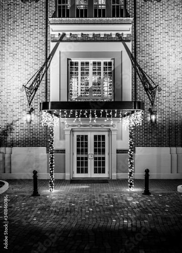 black & white building 