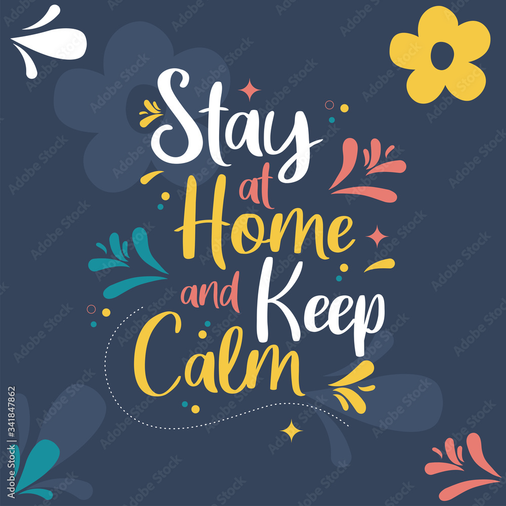 stay at home and keep calm greeting card colorful