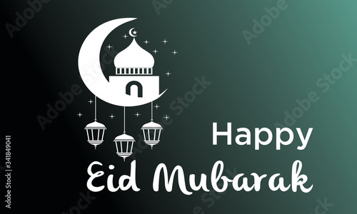 Eid Mubarak background, eid al fitr vector illustration