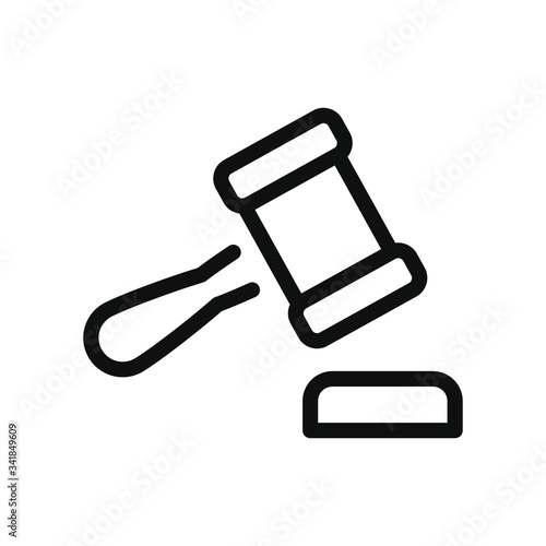 law gavel icon, line style