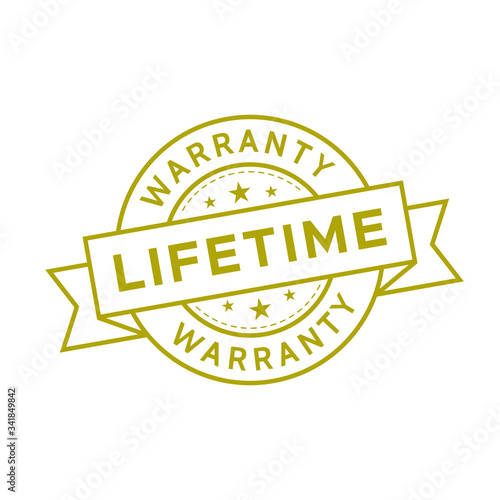 lifetime warranty label logo flat icon