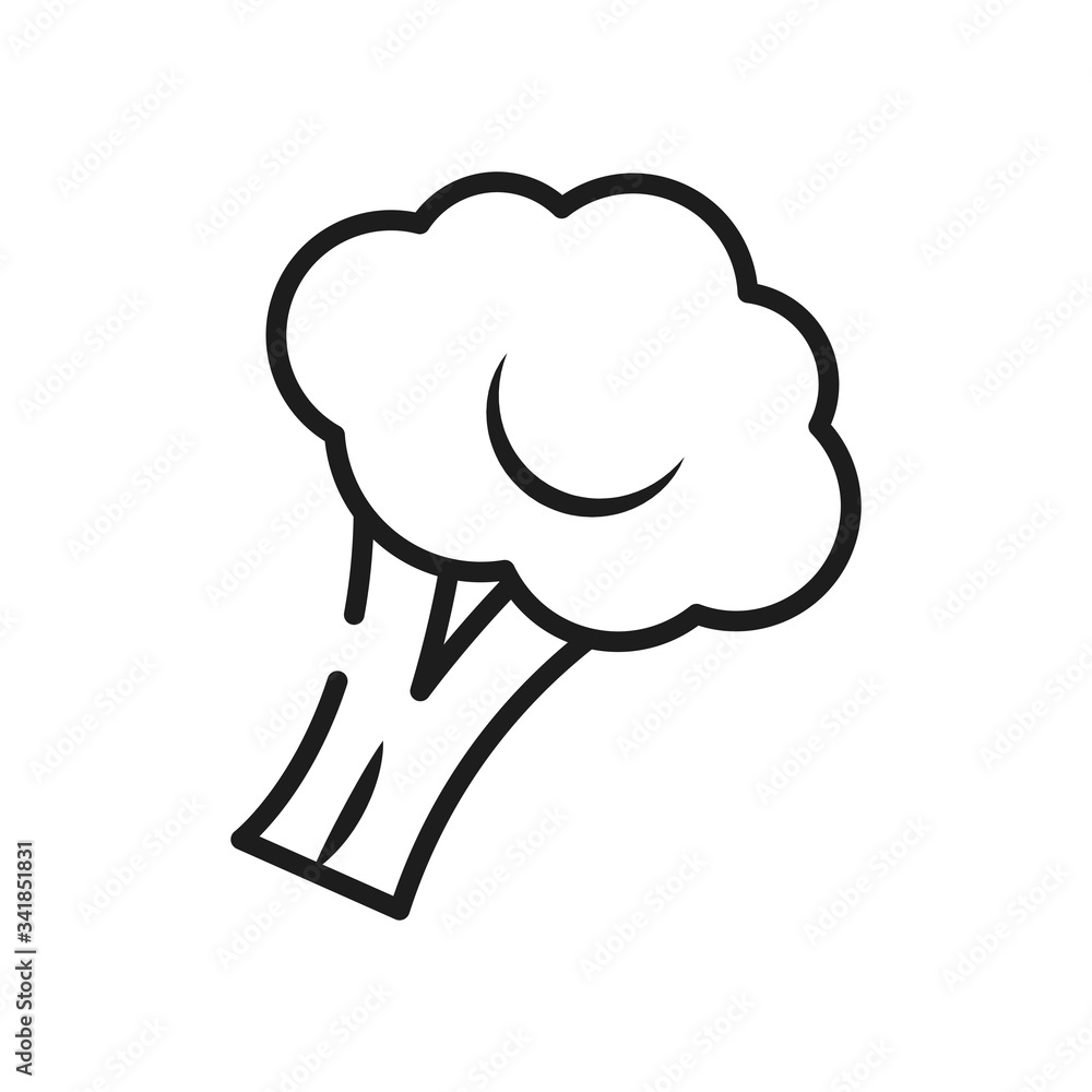 vegetables and fruits concept, broccoli icon, line style vegetables and fruits concept, broccoli icon, line style