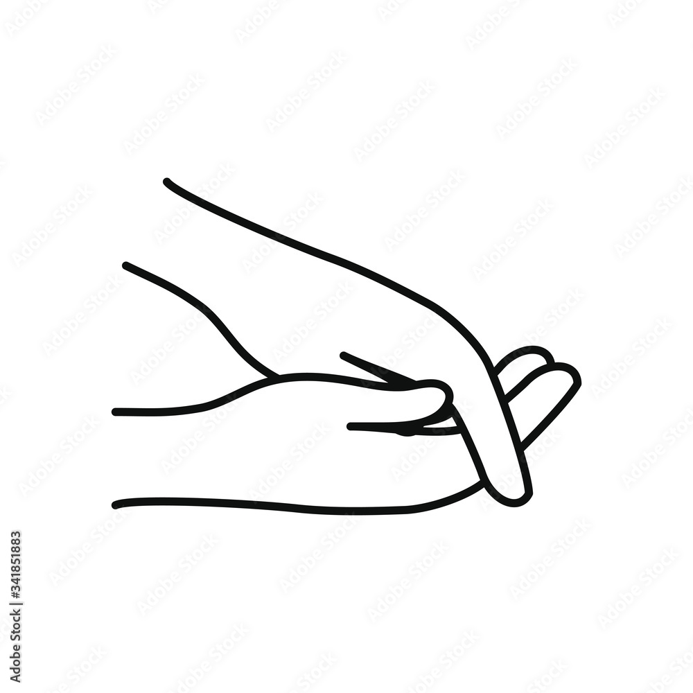hands with cleaning gesture icon, line style hands with cleaning gesture icon, line style