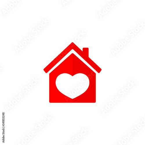 House of love icon, graphic design template, stay home, vector illustration