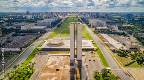 Congresso Nacional National Congress Brasília Praça dos 3 Poderes Eixo Monumental Asa Norte Asa Sul Brasilia Brasil Brazil Plano Piloto photo