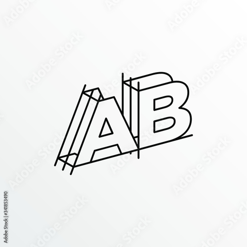 Initial Letter AB with Architecture Graphic Logo Design