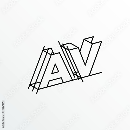 Initial Letter AV with Architecture Graphic Logo Design