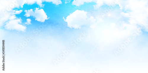 空　水彩　和紙　背景

