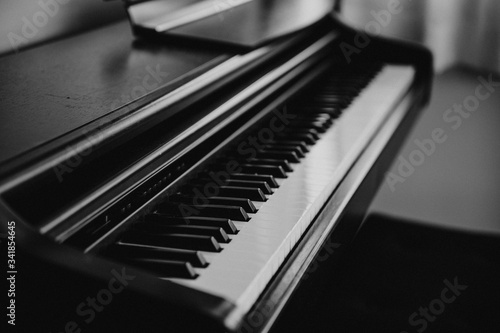 black and white color of classical Piano key