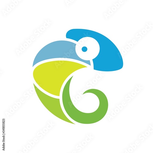 logo chameleon and technology vector