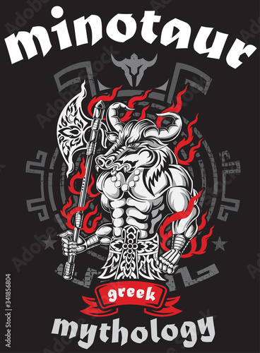 Minotaur greek mythology graphic