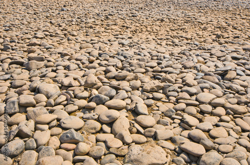Beautiful rocks in sunlight on the beach