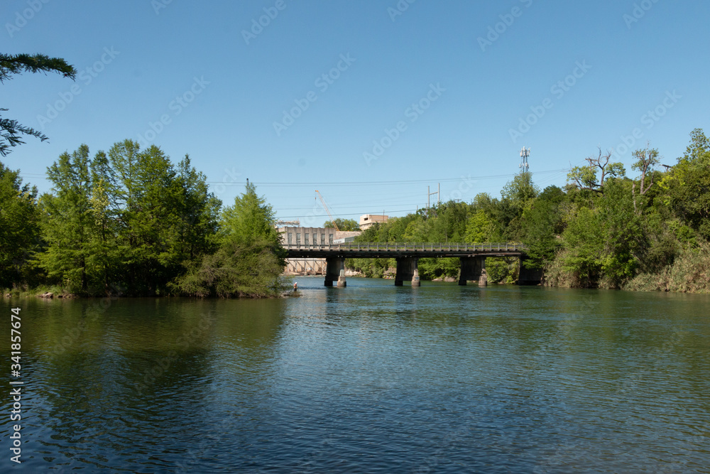 View from Red Bud Isle Looking toward Dam Austin Texas View from Red Bud Isle Looking toward Dam Austin Texas