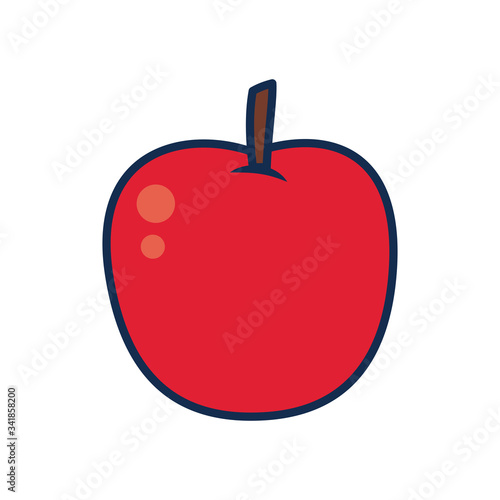 Wallpaper Mural fruits and vegetables concept, apple icon, line and fill style Torontodigital.ca