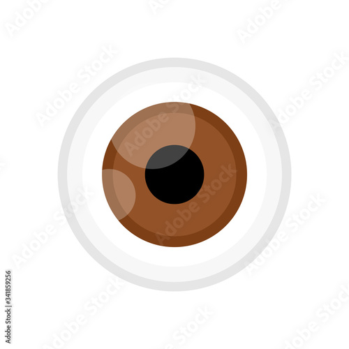 eyeball brown color isolated on white, eye graphic brown for icon, eyeball illustration for clip art, eyesight symbol, eyeball cartoon for look view vision and see concept