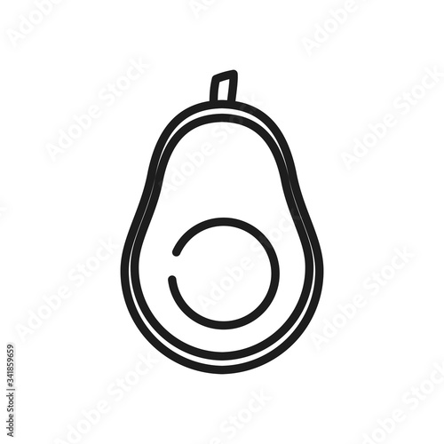 vegetables and fruits concept, avocado icon, line style
