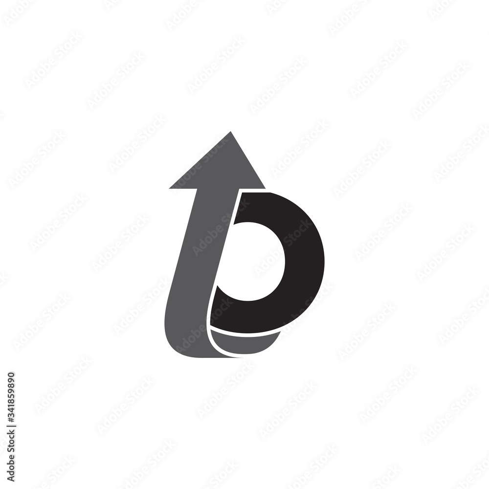 letter bo simple geometric arrow up 3d logo vector letter bo simple geometric arrow up 3d logo vector