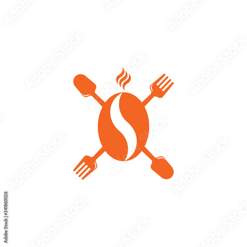 coffee bean smoke food design symbol logo vector