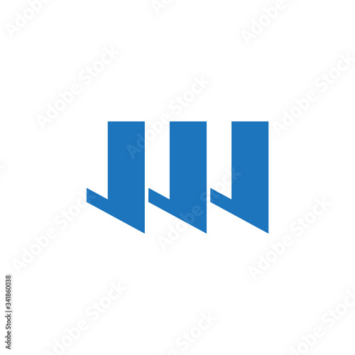 letter w abstract simple geometric symbol logo vector