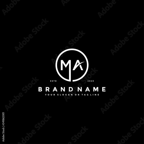 letter MA logo design vector