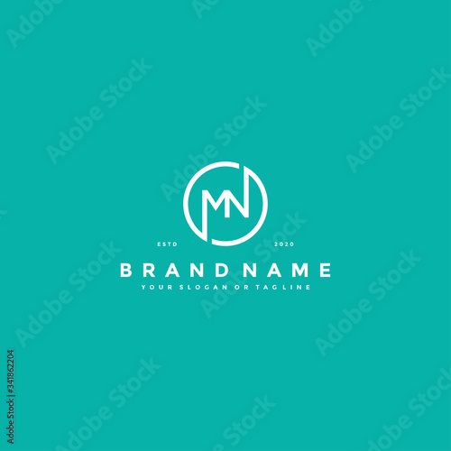 letter MN logo design vector